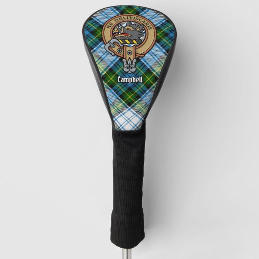 Campbell Wappen über Dress Tartan Golf Headcover (Vorderseite)