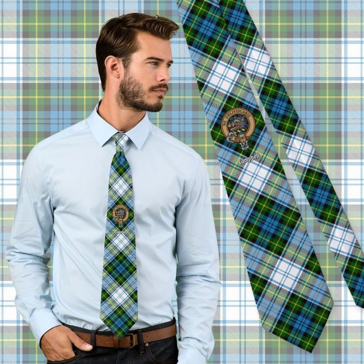 Campbell Wappen über Dress Tartan Krawatte