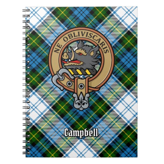 Campbell Wappen über Dress Tartan Notizblock (Vorderseite)