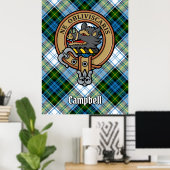 Campbell Wappen über Dress Tartan Poster (Heimbüro)