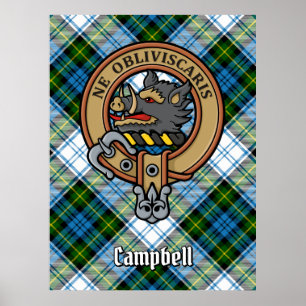 Campbell Wappen über Dress Tartan Poster