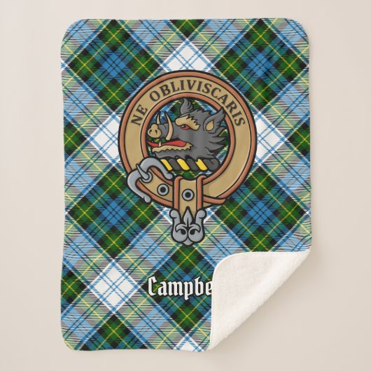 Campbell Wappen über Dress Tartan Sherpadecke (Vorderseite)