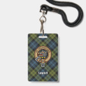 Campbell Wappen über Tartan Ausweis (Vorderseite mit Lanyard)