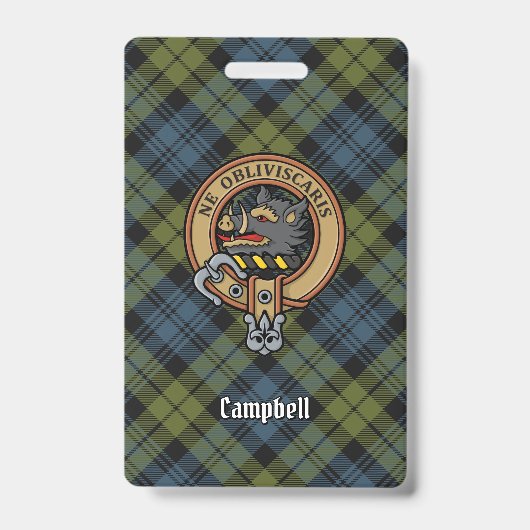 Campbell Wappen über Tartan Ausweis (Vorderseite)