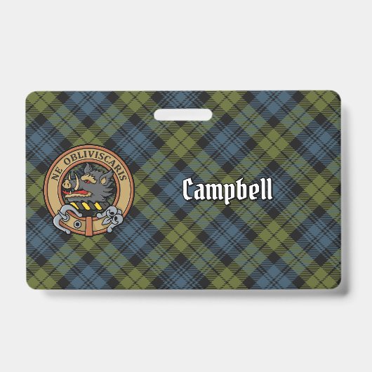 Campbell Wappen über Tartan Ausweis (Vorderseite)
