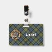Campbell Wappen über Tartan Ausweis (Vorderseite mit Clip)