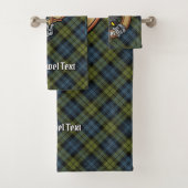Campbell Wappen über Tartan Badhandtuch Set (Insitu)