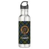 Campbell Wappen über Tartan Edelstahlflasche (Vorderseite)