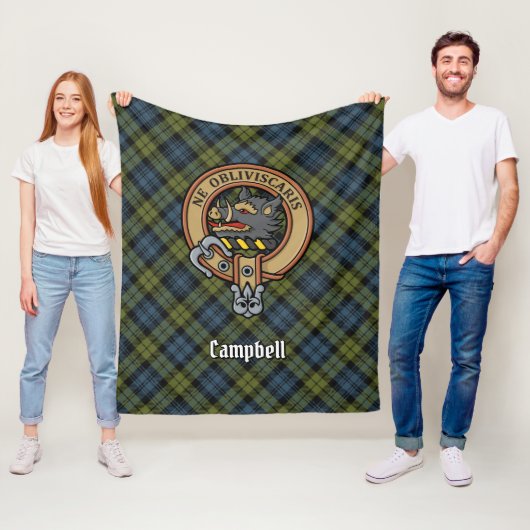 Campbell Wappen über Tartan Fleecedecke (Beispiel)