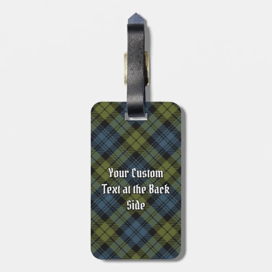 Campbell Wappen über Tartan Gepäckanhänger (Rückseite vertikal)