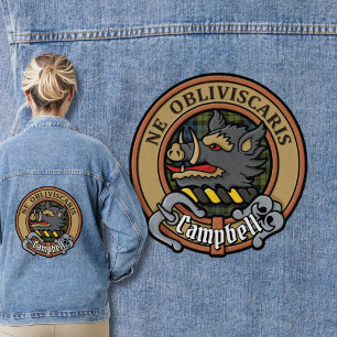 Campbell Wappen über Tartan Jeansjacke