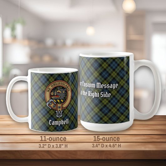 Campbell Wappen über Tartan Kaffeetasse