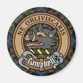 Campbell Wappen über Tartan Magnet (Vorne)