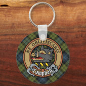 Campbell Wappen über Tartan Schlüsselanhänger (Vorderseite)