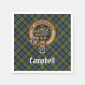 Campbell Wappen über Tartan Serviette (Vorderseite)