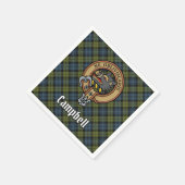 Campbell Wappen über Tartan Serviette (Ecke)