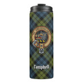 Campbell Wappen über Tartan Thermosbecher (Vorderseite)