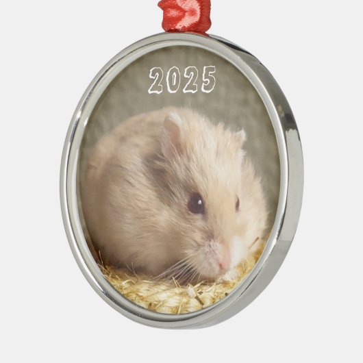 Campbells Zwarf Russischer Hamster Ornament Aus Metall (Links)