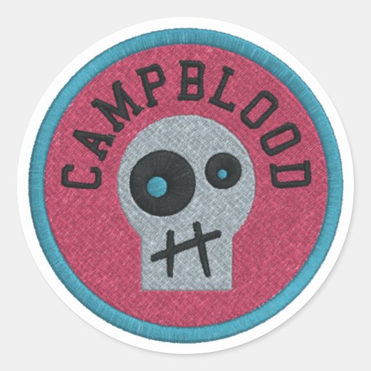 CampBlood Skully verdienen Abzeichen Aufkleber (Vorderseite)
