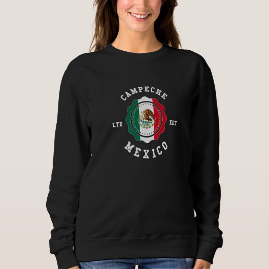 Campeche Mexico Flag Badge Vintage Sweatshirt (Vorderseite)