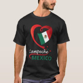 Campeche Mexico Herzenflagge Mexicana Corazon Muje T-Shirt (Vorderseite)