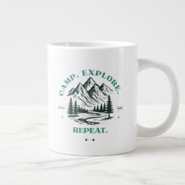 Campen. Erkunden. Wiederholen. | Camping-Reise-Ges Jumbo-Tasse