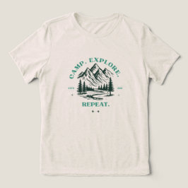 Campen. Erkunden. Wiederholen. | Camping-Reise-Ges Tri-Blend Shirt