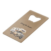 Camper Adventure Geldbeutel Flaschenöffner (Vorderseite Schrägansicht)