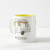 Camper-Anhänger-Wohnwagen-personalisierte Zweifarbige Tasse (Vorderseite Links)