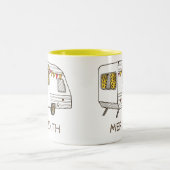 Camper-Anhänger-Wohnwagen-personalisierte Zweifarbige Tasse (Mittel)