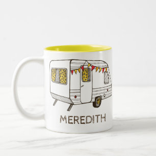 Camper-Anhänger-Wohnwagen-personalisierte Zweifarbige Tasse
