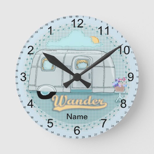 Camper-Anhängeruhr Runde Wanduhr (Vorderseite)