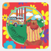 Camper Bear Blume Sticker Platz (Vorderseite)