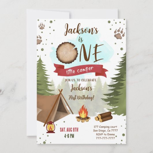 Camper Birthday Einladung (Vorderseite)