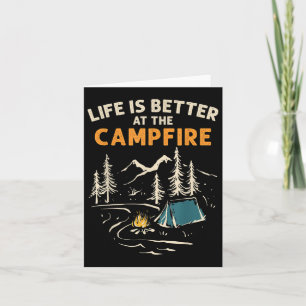 Camper Camp Camping Campfire Leben ist besser Karte