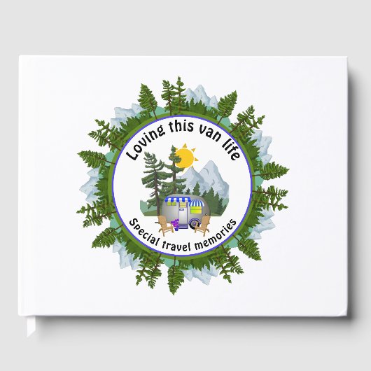Camper CARAVAN reist maßgeschneidertes Foto Gästebuch (Vorderseite)