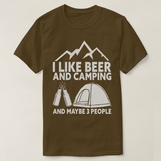 Camper Drink Bier Wilderness Campfire T-Shirt (Design vorne)