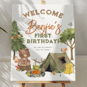 Camper Forest Boy 1. Geburtstag Party Begrüßungsze Poster