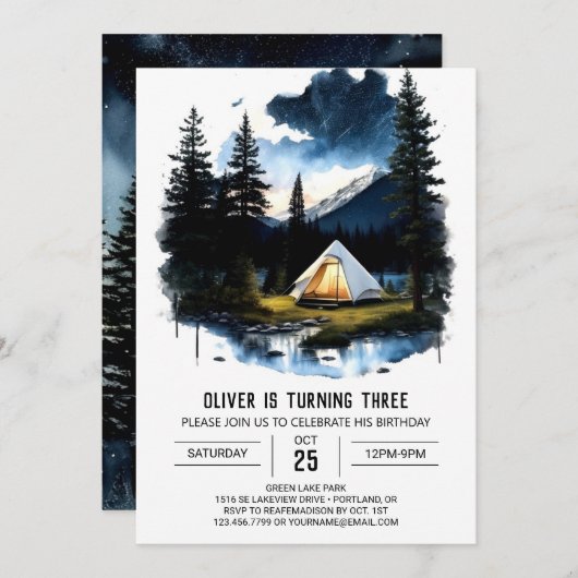 Camper Freude am Geburtstag Einladung (Vorne/Hinten)