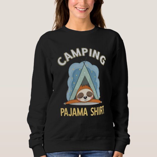 Camper Gear Zent Niedlich Sloth Kids Camping Pajam Sweatshirt (Vorderseite)