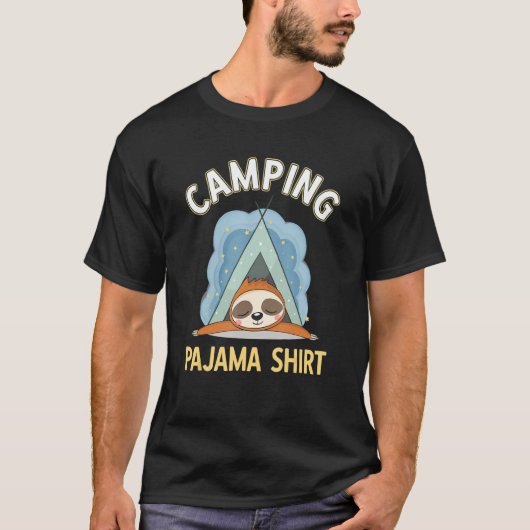 Camper Gear Zent Niedlich Sloth Kids Camping Pajam T-Shirt (Vorderseite)