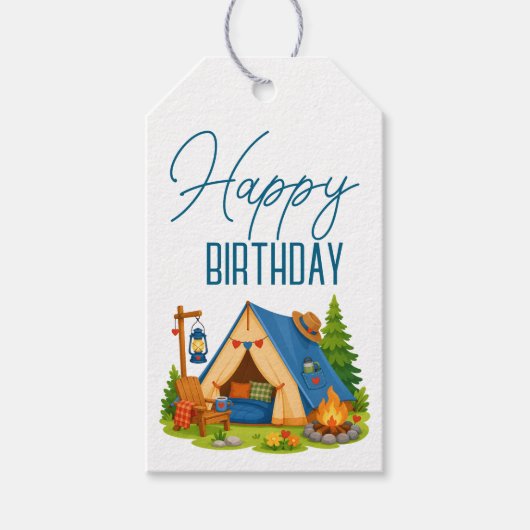 Camper Geburtstag Geschenkanhänger (Vorderseite)