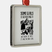 Camper-Geschenk | Einige Mädchen gehen zum Geburts Ornament Aus Metall (Rechts)