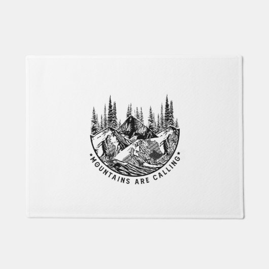 Camper-Geschenk | Gebirge rufen Geburtstag an Fußmatte (Vorderseite)