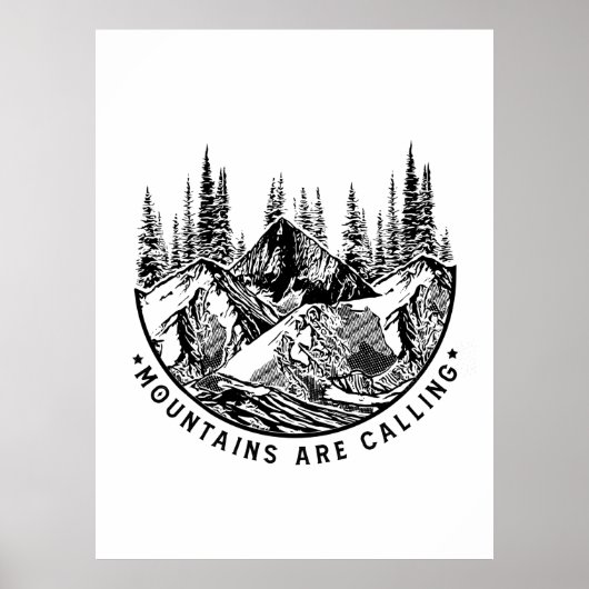 Camper-Geschenk | Gebirge rufen Geburtstag an Poster (Vorne)