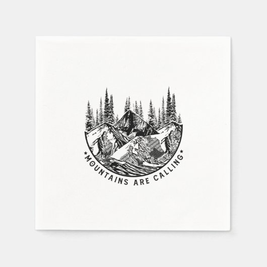 Camper-Geschenk | Gebirge rufen Geburtstag an Serviette (Vorderseite)