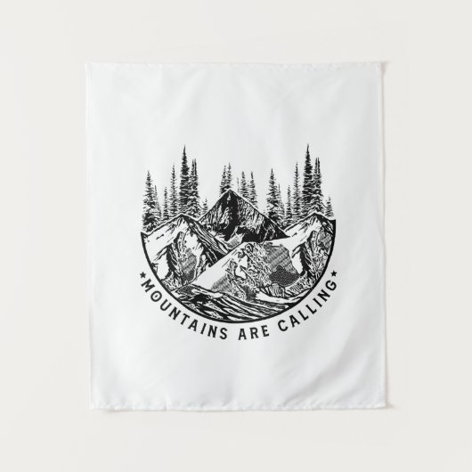 Camper-Geschenk | Gebirge rufen Geburtstag an Wandteppich (Vorderseite)