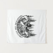 Camper-Geschenk | Gebirge rufen Geburtstag an Wandteppich (Vorderseite (Horizontal))