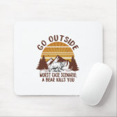 Camper-Geschenk | Go Outside Worst Case Szenario X Mousepad (Mit Mouse)