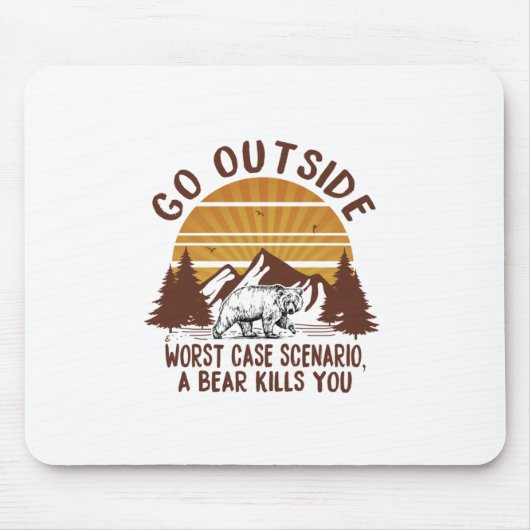 Camper-Geschenk | Go Outside Worst Case Szenario X Mousepad (Vorne)